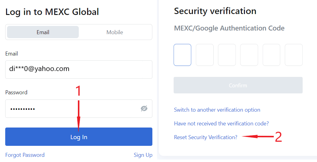 reset the Google Authenticator on MEXC