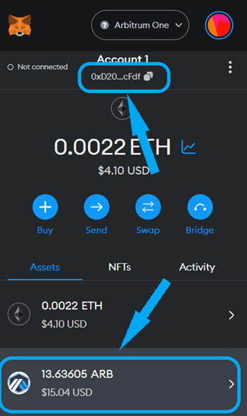 arb coins on metamask
