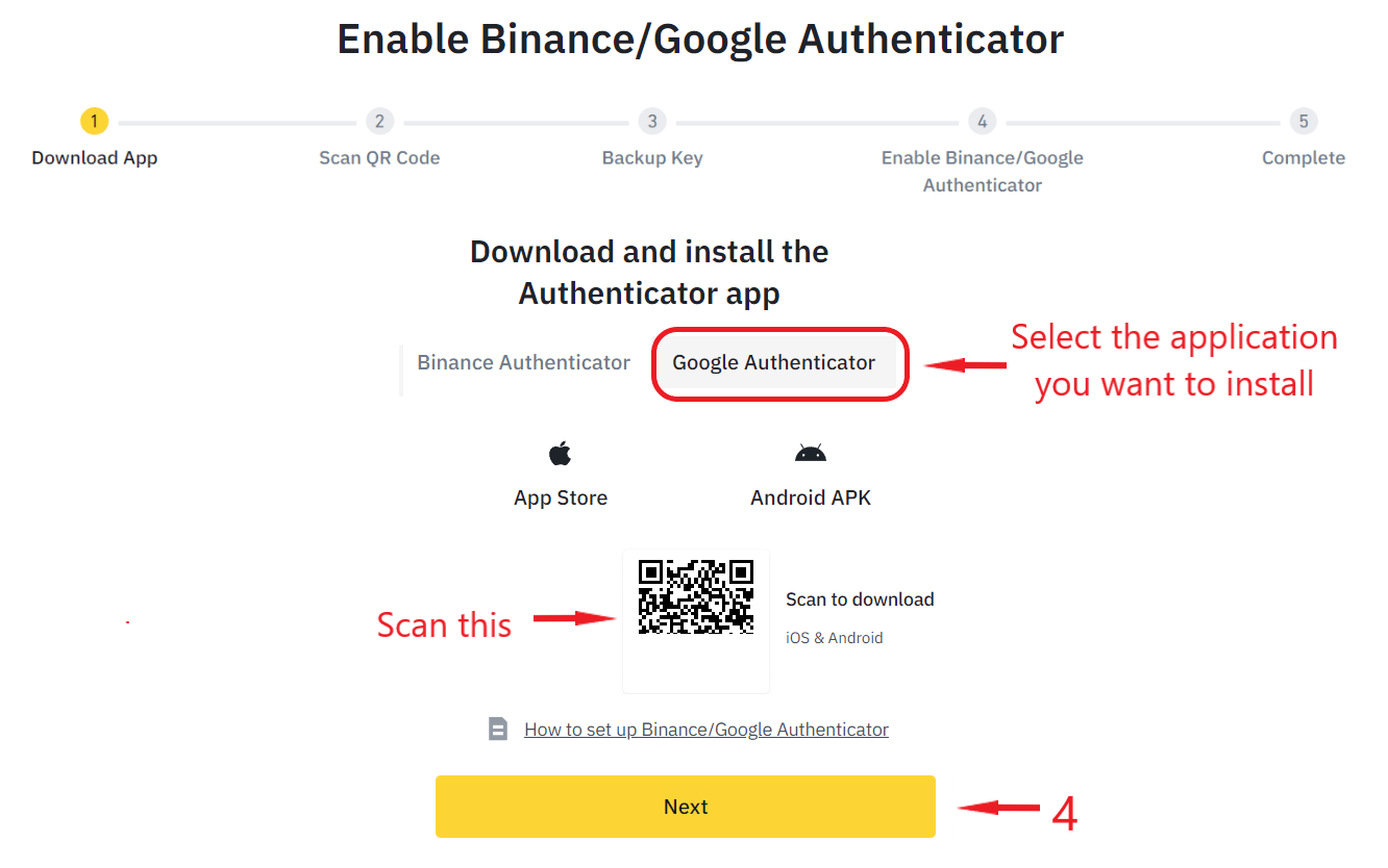 Enable Binance Authenticator