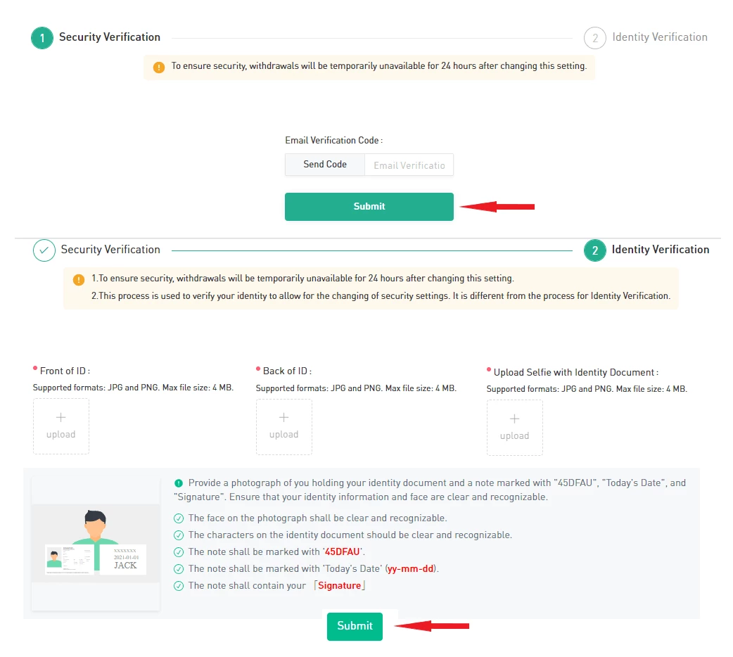 Unfreeze security check