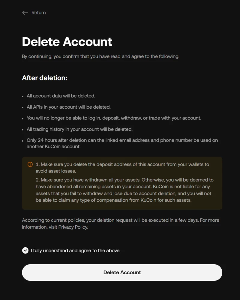 Delete confirmation window