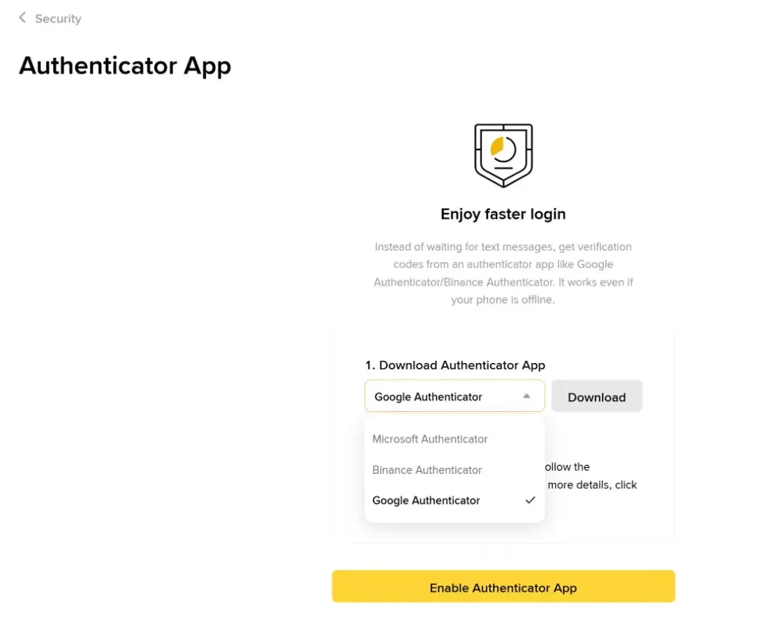 Enable Authenticator App