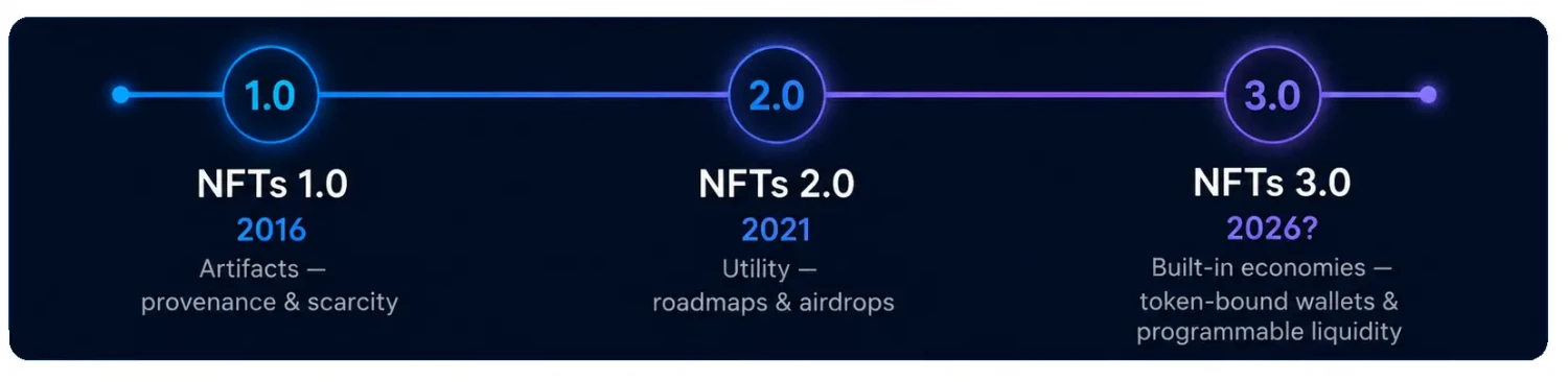 Three waves of NFTs